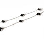 Clover Necklace Silver/Black, thumbnail 2 of 3