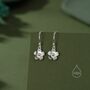 Tiny Forget Me Not Flower Drop Hook Earrings, thumbnail 1 of 10