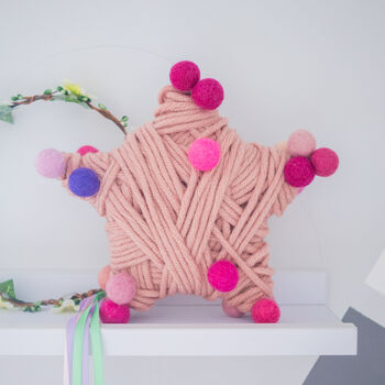 Felt Ball Chunky Wool Star Decoration, 6 of 7
