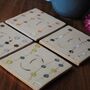 Smiley Face Dots And Lines Ceramic Coasters, thumbnail 5 of 7