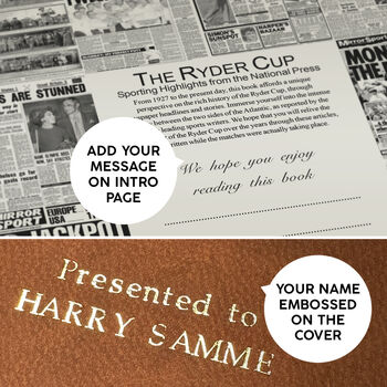 Ryder Cup Personalised UK Sports Gift Newspaper Book, 9 of 12