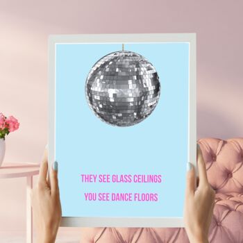 Framed Glitter Ball Dance Floors Print, 3 of 3