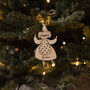 Personalised Wooden Mrs Claus Christmas Decoration, thumbnail 3 of 3