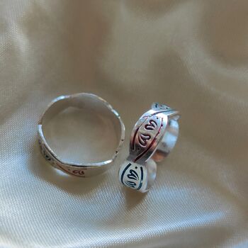 Silver Colourful Dna Muslim Band Adjustable Toe Ring, 2 of 6