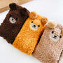 Fluffy Fleece Bear Socks: Cosy Winter Pyjama Sleep Socks, thumbnail 2 of 5