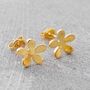 Blossom Gold Plated Sterling Silver Stud Earrings, thumbnail 2 of 5