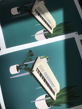 Electric Piano Houseplant Print | Music Poster, 8 of 10
