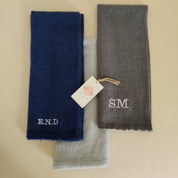 Personalised Unisex Pure Cashmere Woven Scarf, 2 of 12