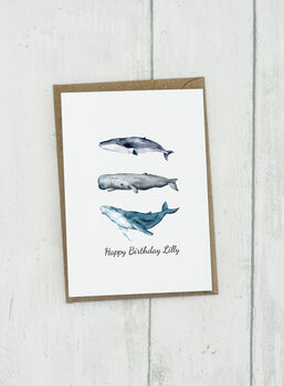 Personalised Whale Birthday Card, 2 of 5