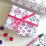 Christmas Bauble Gift Wrap Set To Colour In, thumbnail 2 of 5