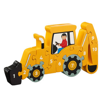Children's Educational Yellow Digger Jigsaw Puzzle, 3 of 4
