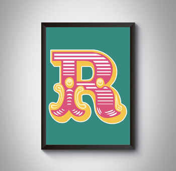 Capital R Letter Bold Carnival Initial Art Print Circus, 4 of 4