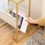 Glass Side Table End Table With Magazine Holder Sling, thumbnail 3 of 9