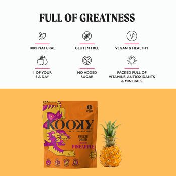 Kooky Freeze Dried Pineapple 12x12g, 4 of 5