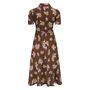Lisa Dress In Brown Floral Vintage 1940s Style, thumbnail 2 of 2
