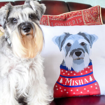 Dog Breed Christmas Jumper Cushion Cover Personalised, 11 of 12