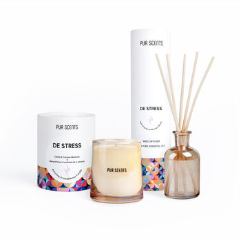 De Stress Scented Candle And Reed Diffuser Duo, 3 of 5