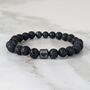 Men's Emerald And Lava Bead May Birthstone Bracelet, thumbnail 7 of 11