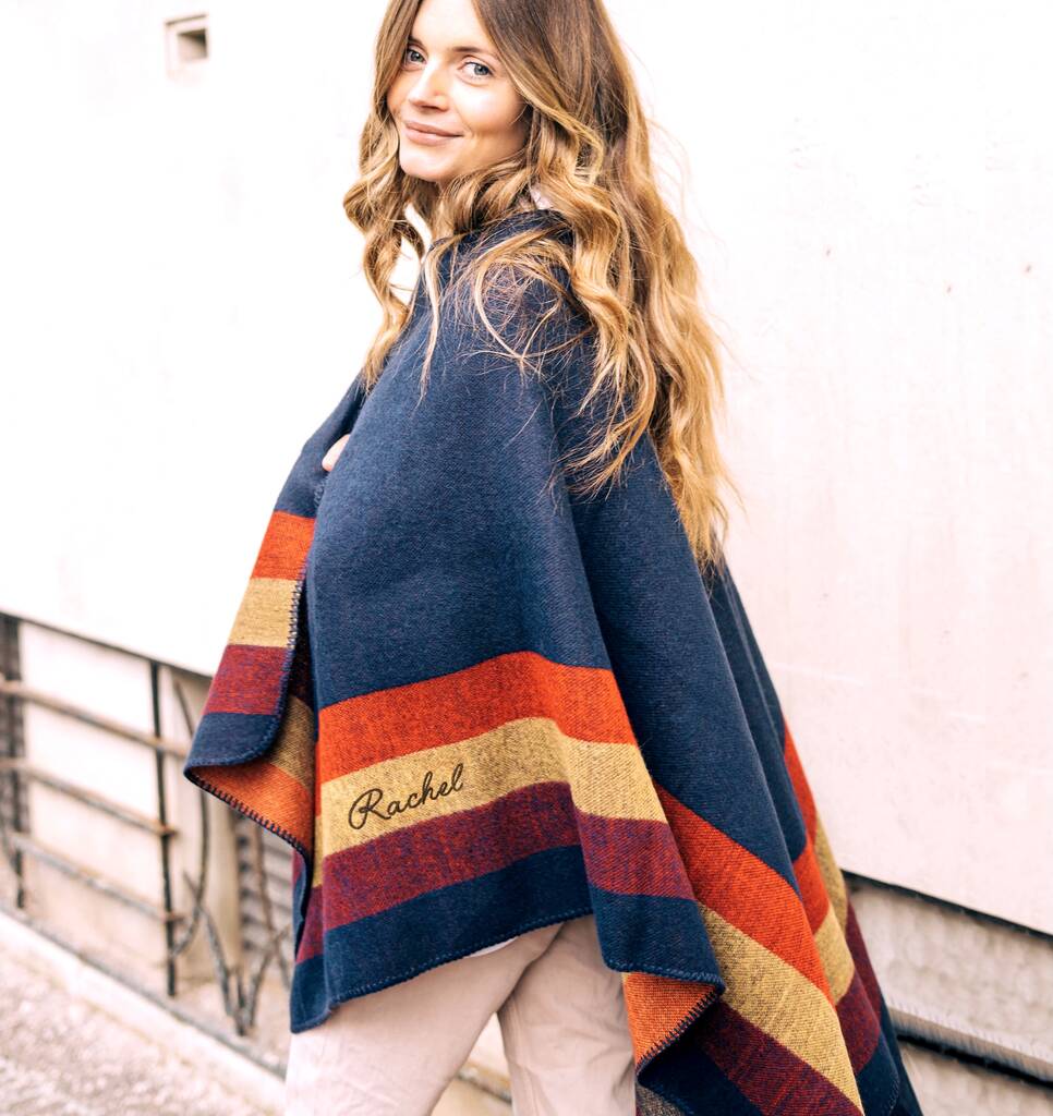 Personalised Striped Border Poncho, 1 of 5