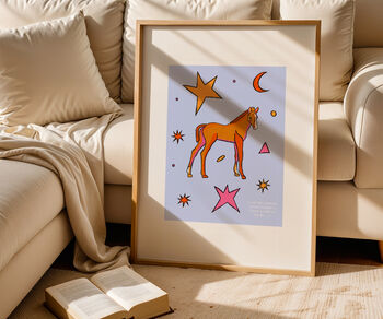 Positive Quote Art Print, Whimsical Horse Drawing, 4 of 5