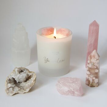 You Are Loved Rose Quartz Candle A Gift For Love, 3 of 7
