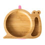 Bamboo Tableware Suction And Section Plate Snail Pink, thumbnail 3 of 3
