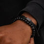 Men's 8mm Black Onyx Matte Beaded Bracelet Silver Bead, thumbnail 2 of 9