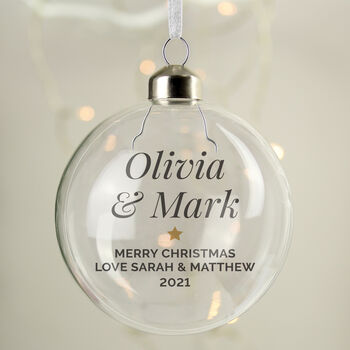 Personalised Gold Star Glass Bauble, 4 of 4