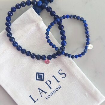 Lapis Lazuli 'Daddy And Me' Bracelet Set, 2 of 3