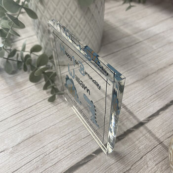 Personalised Dinosaur Acrylic Birthday Block, 4 of 6