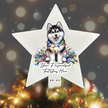 Personalised Husky In Christmas Lights, 8 of 10