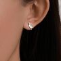 Sterling Silver Goose Stud Earrings With Gold Details, thumbnail 3 of 11