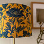 Luxury Velvet Lampshade Summer Flowers Mustard And Blue 40cm Or 30cm Sizes, thumbnail 6 of 6