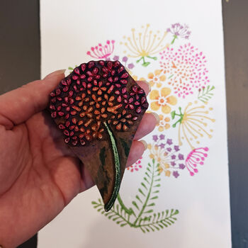 Pure Poetry Floral Wood Block Print Three Colour Options, 7 of 7