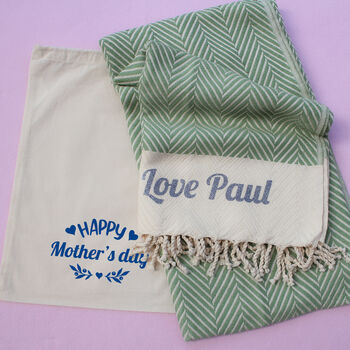 Personalised Cotton Throws, 2nd Anniversary Gift, 9 of 12