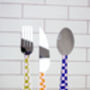 Oversized Checkerboard Cutlery Mirror Set, thumbnail 4 of 6