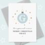 Initial Bauble Personalised Niece Christmas Card, thumbnail 1 of 3