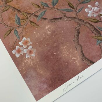 Antique Style Chinoiserie Bird And Blossom Print, 5 of 6
