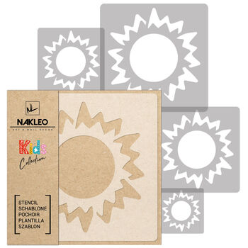 Reusable Plastic Stencils Five Pcs Sun With Brushes, 2 of 5