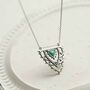 Sterling Silver Turquoise Triangle Necklace, thumbnail 3 of 6