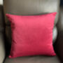 Velvet Pink Toucan Luxury Cushion, thumbnail 3 of 4
