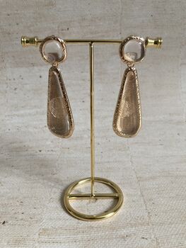 Geometric Resin Gold Dangle Statement Earrings, 2 of 4