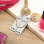 Couples Gift One Heart Pair Of Personalised Keyrings, thumbnail 1 of 5
