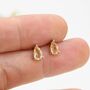 Sterling Silver Genuine Citrine Crystal Droplet Stud Earrings, thumbnail 7 of 12