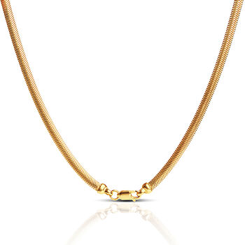 Flat Snake Four.3mm Chain Necklace – Gold Plated, 2 of 4