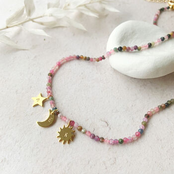 Personalised Celestial Charm And Gemstone Necklace, 4 of 10