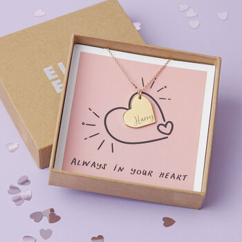 Personalised Name Gold Plated Heart Valentines Necklace, 2 of 12