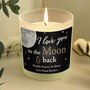 Personalised 'Moon And Back' Vanilla Scented Jar Candle, thumbnail 1 of 4