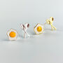 Sterling Silver Fried Egg And Spoon Earrings, thumbnail 1 of 5