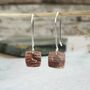 Textured Copper Dangly Earrings, thumbnail 2 of 7